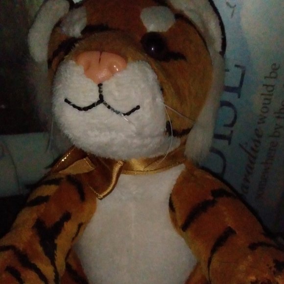 Shining Star Tiger Embroidered Paw Stuffed Animal, Collectable Plush - Picture 1 of 3